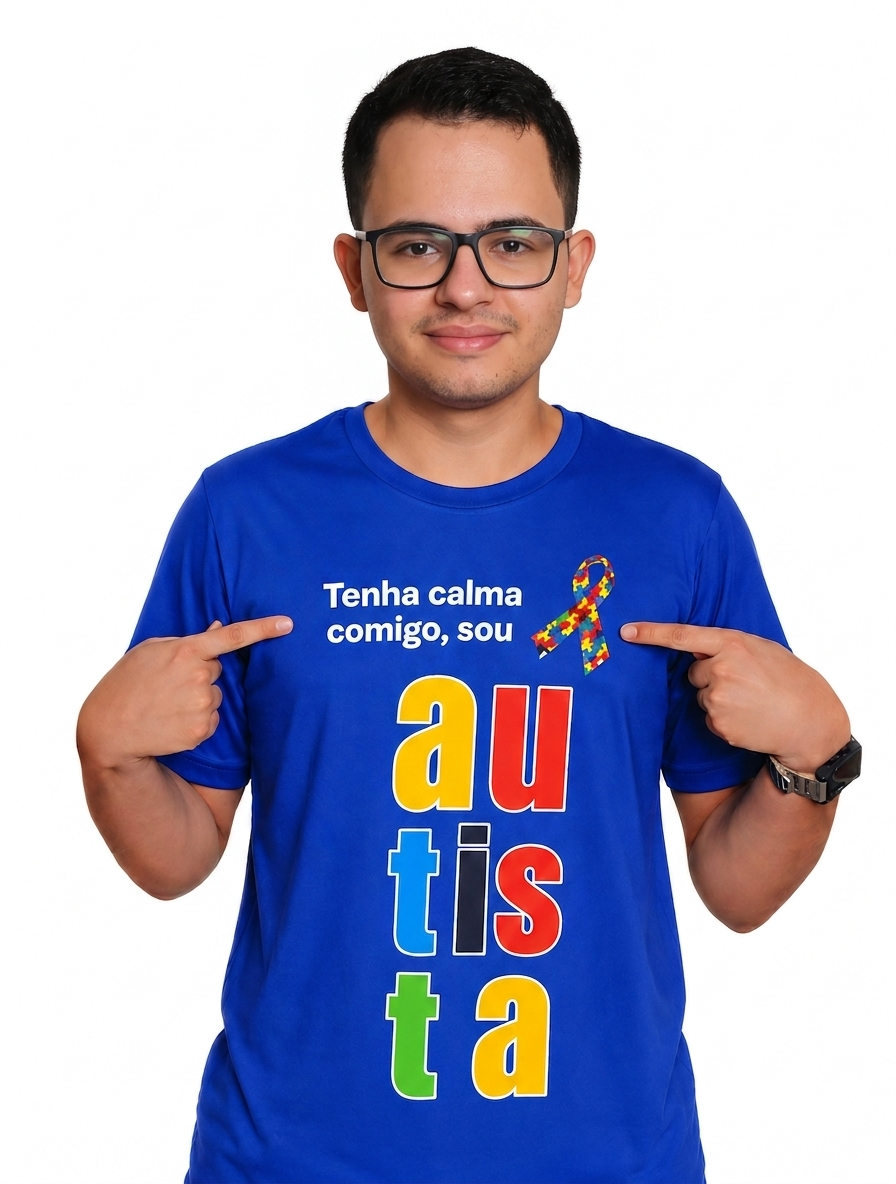 Camiseta tenha calma comigo, sou autista.